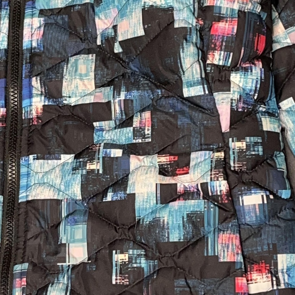 The North Face Thermoball Jacket Blue Glitch Geometric Puffer Womens XS Gorpcore - Picture 5 of 12